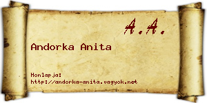 Andorka Anita névjegykártya